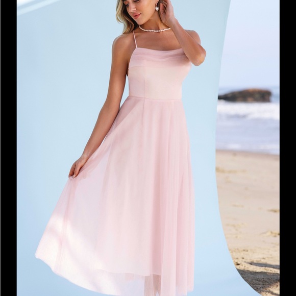 Madison Beach Wedding Honeymoon Organza  Tie, Back Maxi Dress - Picture 5 of 7